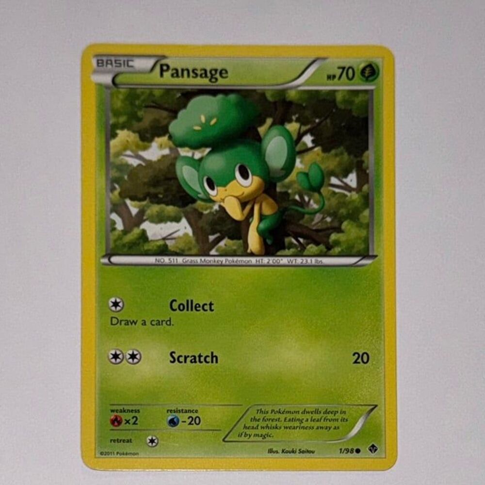 POKEMON CARD: Pansage #1/98 (Pokemon Emerging Powers)